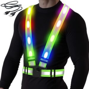 high-visibility customizable LED reflective vest, factory direct sales | Model: 3-1809-LED