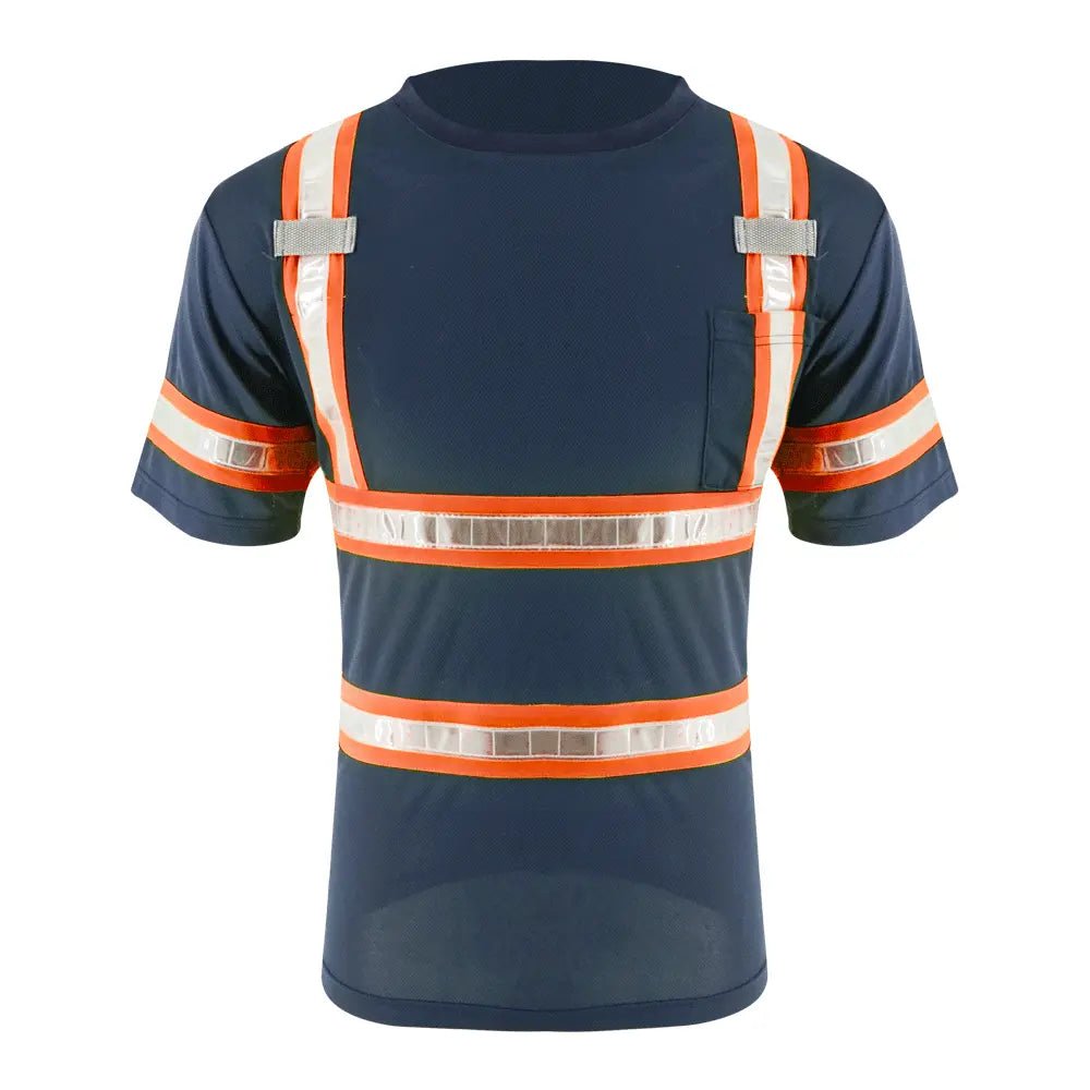 Summer Fluorescent PVC Reflective Tape with Padding Hivis Safety T-shirts-(SD-CSD-1907)