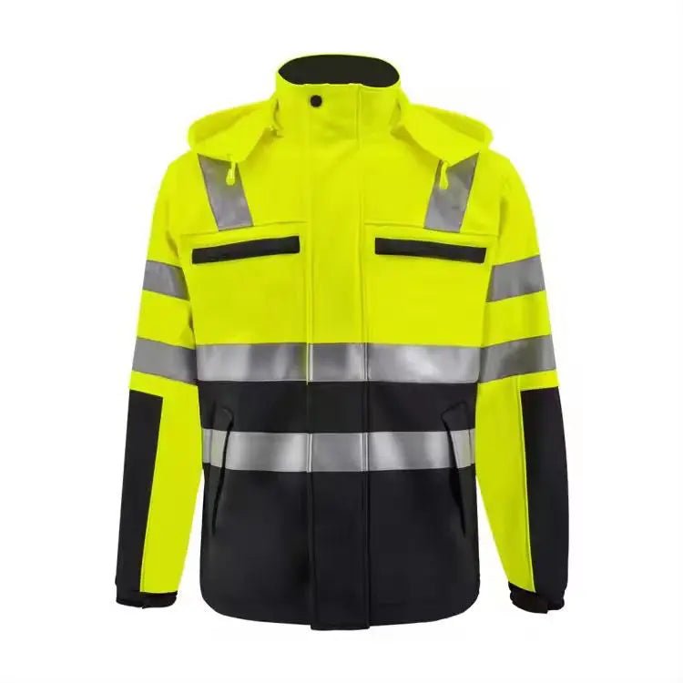 High Visibility Waterproof Softshell Safety Jacket with Detachable Hat-(SD-JKD-2710)