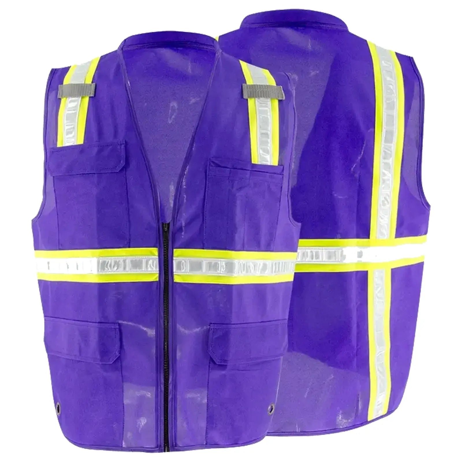 HiVis Reflective Contrast Knitting Safety Vest-(SD-MJD-1836)