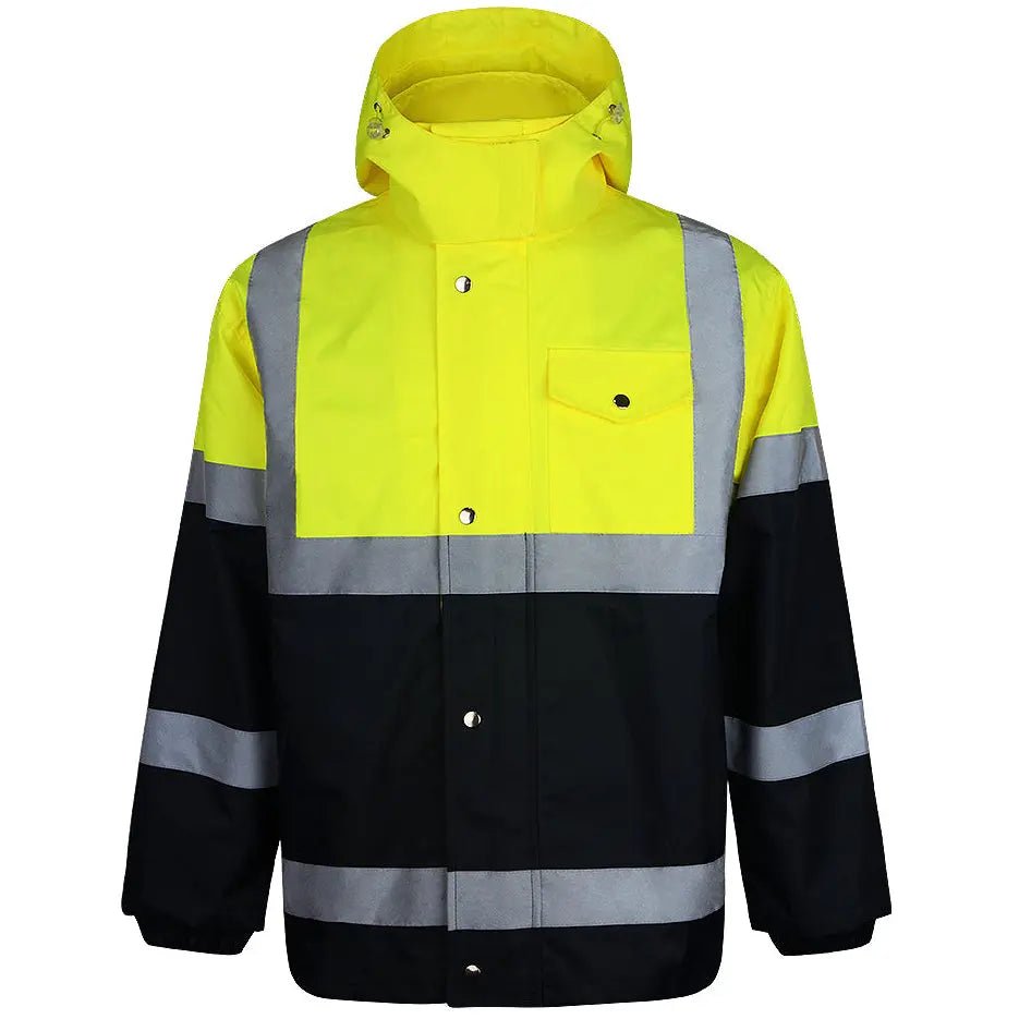 Safety Jacket, High Visibility Waterproof Raincoat with Hood-(SD-JKD-2702)